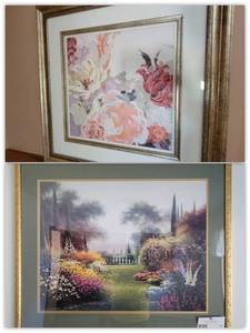 lot 10 image: 2 Beautiful 35.5 x 29.5 Print in Gold Baroque Frames