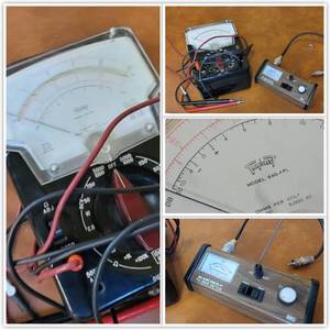 lot 26 image: Vintage Triplett 630 APU Volt Ohmmeter WTest Probes and Archer FSSWR Meter, 18 Ft CB Antenae