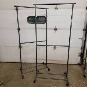 lot 15 image: Two Industrial Clothing Racks