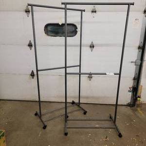 lot 16 image: Two Industrial Clothing Racks