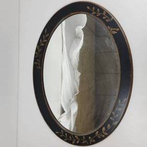 lot 28 image: Vintage Inlaid Wood Mirror