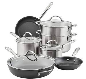 lot 15 image: NEW Rachel Ray Professional Stainless SteelHard Anodized Nonstick Cookware