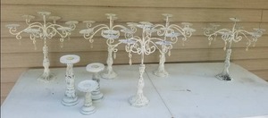 lot 90 image: Collection of White Candlestick Decor