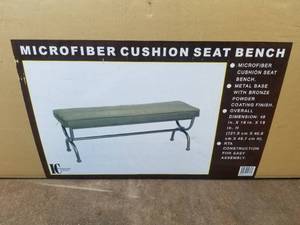 lot 57 image: Microfiber Cushion Seat Bench- NEW IN BOX