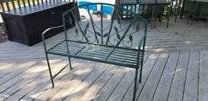 lot 131 image: Scrolling Iron Garden Loveseat, a