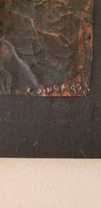 lot 136 image: MCM Copper Relief African Drummer signed Dingalo