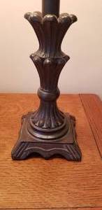 lot 35 image: Bronzey Candlestick Table Lamps