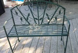 lot 132 image: Scrolling Iron Garden Loveseat, b