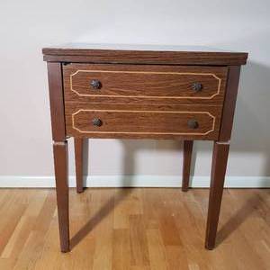 lot 63 image: Mid-Century Tuck Away Sewing Table