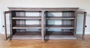 lot 22 image: Stylish Glass Front Entertainment Cabinet