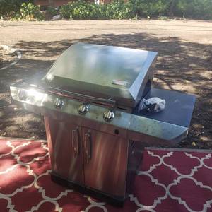 lot 77 image: Three Burner Char-Broil Propane Grill