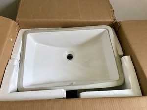 20.75 in. W Undermount Ceramic Rectangular Bathroom Sink with Overflow in White
