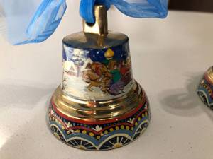 Pair of Hand painted Metal Bells - Russia