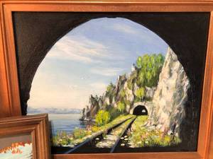 2 Framed Russian Pictures - 1 handpainted & 1 signed