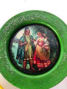 Set of 4 Russian Wood Plates