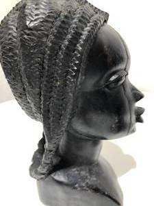 African - Boy & Girl Hand Carved Busts - Set 3