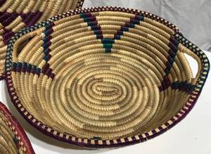 3 African Woven Serving Baskets