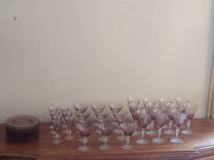 Vintage Lavender colored Glassware
