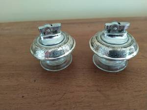 Two vintage sterling top lighters