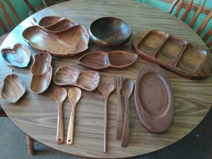 Huge Collection of Wood Kitchenware Items