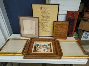Collection of Vintage Artwork and Frames