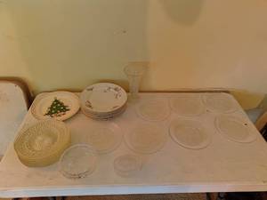 Misc. glass and china plates