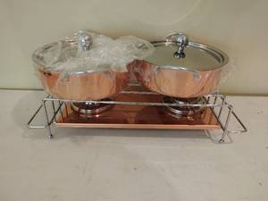 Vintage Copper Chaffing Set