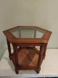 Hexagon Glass Top Table