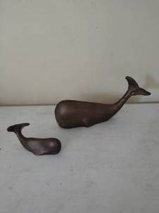 Two Brass Whales