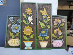 Set of Four Wood Wall Art