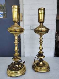 Pair of Vintage Brass Lamps