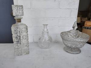 Collection of Three Vintage Crystal & Glassware Pieces