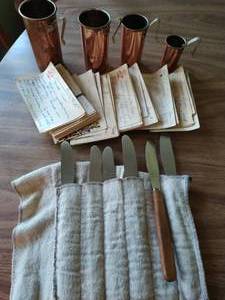 Vintage Measuring Cups, Recipes, and Knives