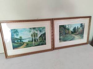 Set of Vintage Framed Artworks by Ernst Ekberg