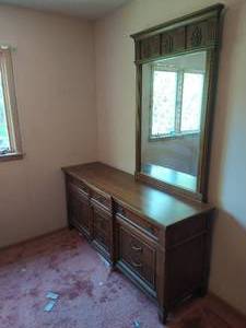 Vintage Lowboy Style Dresser With Mirror