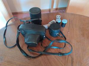 Vintage Asahi Pentax Camera With Two Lenses
