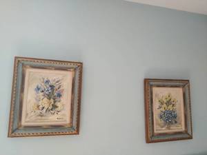 Two Pieces Of Floral Framed Art