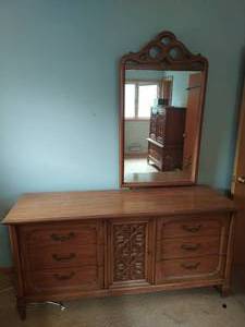 Vintage Lowboy Style Dresser With Mirror