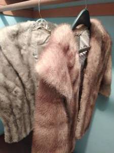 Two Unbranded Fur Or Similar Material Coats