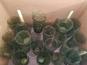Collection of Vintage Green Glasses