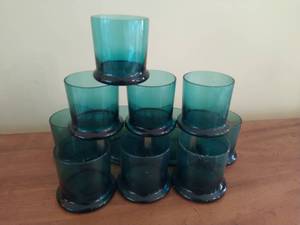 Collection of Blue Glass Lowballs