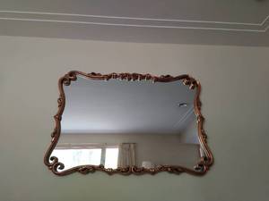 Large Vintage Gold-Tone Framed Mirror
