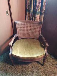 Vintage Wicker Back Arm Chair