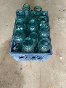 Collection Of Blue Mason Jars