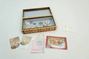 Keepsake box, greeting cards, pins, watches and more