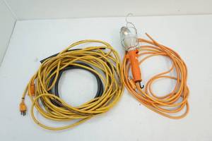 Work light, hose and extension cord