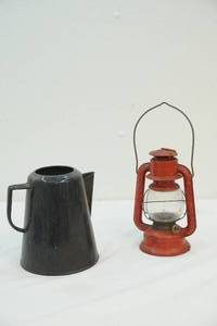 Coffee pot and lantern