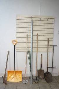 Axe, shovels, weeder and more