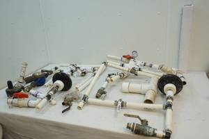 Plumbing supplies and battery