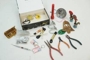 Pliers, sewing kit, flashlight, shoe laces and more